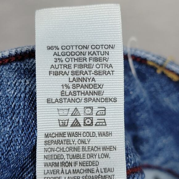 Lucky Brand Jeans 20W Emma Crop White Embroidery Hem Straight Leg Stretch Denim - Picture 6 of 13